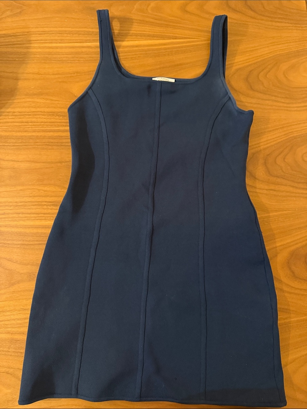 Babaton Navy Square-Neck Mini Tank Dress